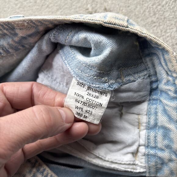 Deadstock 90s Dockers Jeans 28x28 Pleated Denim Levi’s Baggy Acid Wash Vintage - Picture 8 of 12